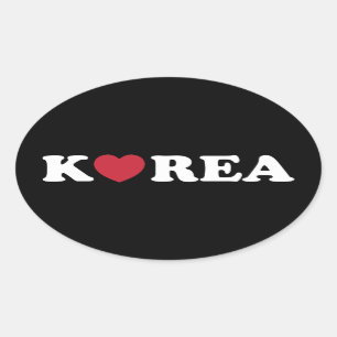Korea Love Heart Oval Sticker