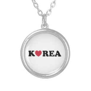 Korea Love Heart Silver Plated Necklace