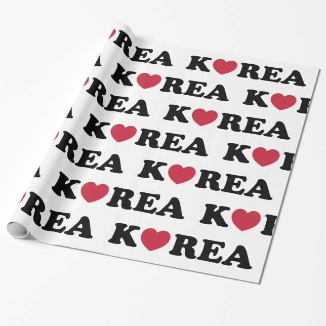 Korea Love Heart Wrapping Paper (Unrolled)