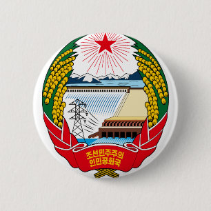 korea north emblem 6 cm round badge