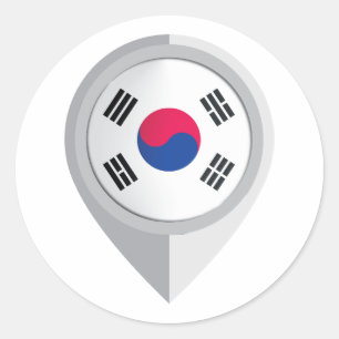Korea Pin Location Flag for Your family who origin Classic Round Sticker