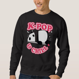 Korea Pop Panda Music Chill Teen Girls Merch Paste Sweatshirt