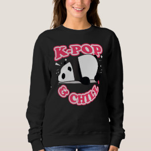 Korea Pop Panda Music Chill Teen Girls Merch Paste Sweatshirt