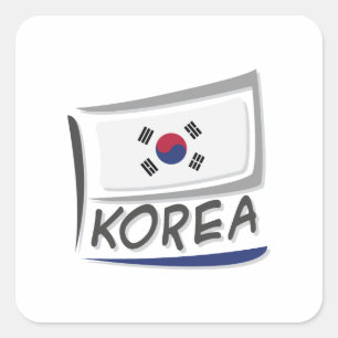 Korea   Pride X Flag  Square Sticker