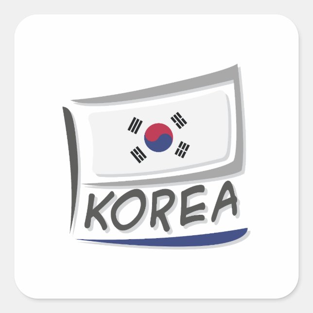 Korea   Pride X Flag  Square Sticker (Front)