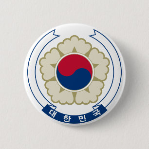 korea south emblem 6 cm round badge