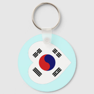 Korea (South) Flag Heart Key Ring