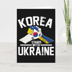 Korea Stands With Ukraine Ukrainian Korean Flag Te Card