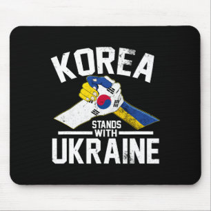 Korea Stands With Ukraine Ukrainian Korean Flag Te Mouse Pad