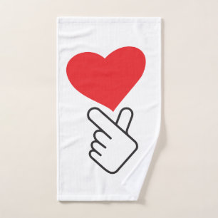 Korea v finger, wave or Korean hand. k-pop Hand Towel