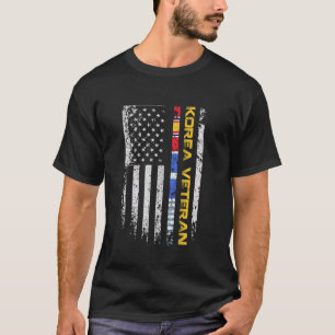Korea Veteran Flag T-Shirt Vintage Patriotic Veter