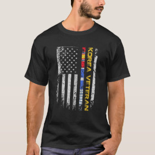 Korea Veteran Flag Vintage Patriotic Veterans Day T-Shirt