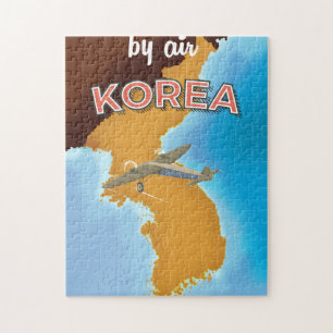Korea vintage travel poster print jigsaw puzzle