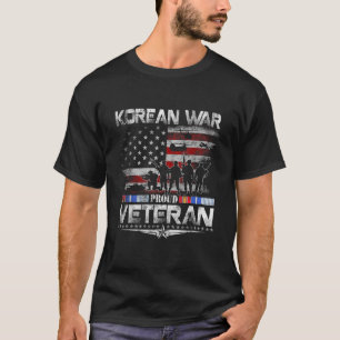 Korea War Proud Veteran Vintage Flag Patriotic Vet T-Shirt