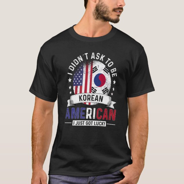 Korean American Countries Flags Pride South Korea  T-Shirt (Front)