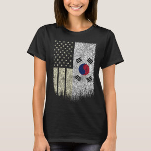 Korean American Korea USA Flag Pride Vintage T-Shirt