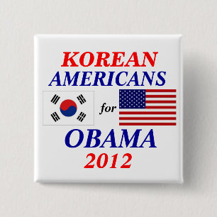 Korean americans for Obama 15 Cm Square Badge