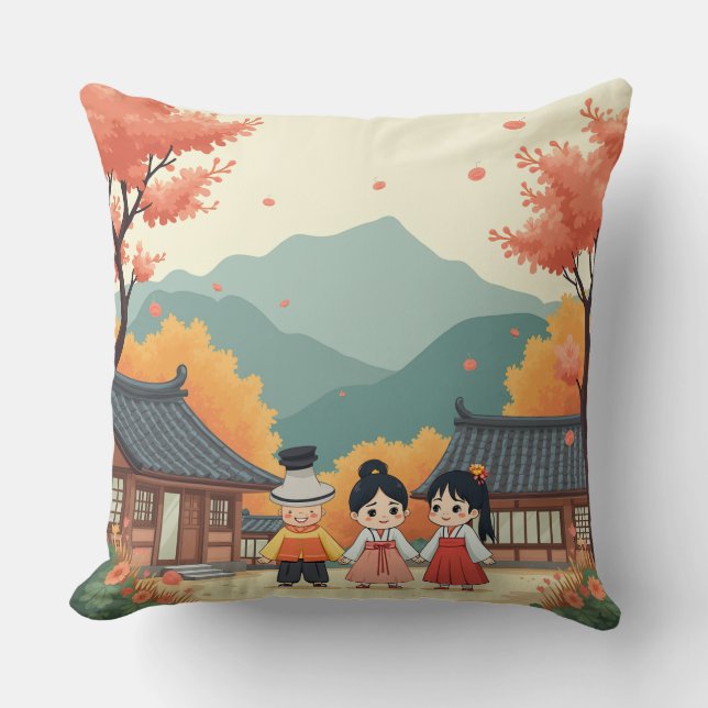 Korean Autumn Thanksgiving pillow (Front)