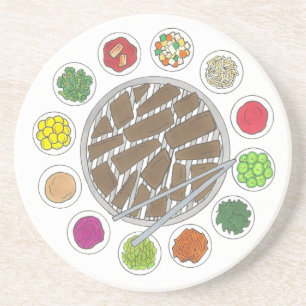 Korean BBQ Barbecue Roast Bulgogi Banchan Food Coaster