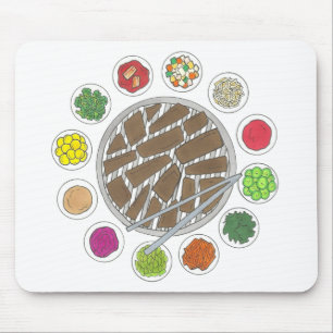 Korean BBQ Barbecue Roast Bulgogi Banchan Food Mouse Pad