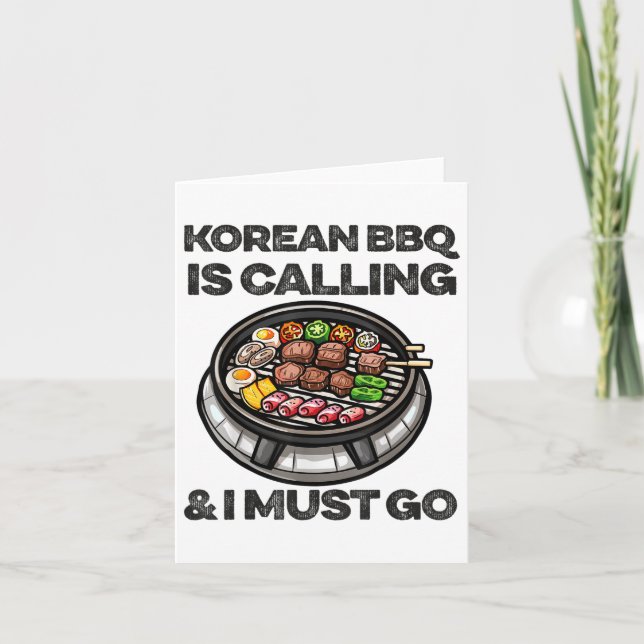 Korean Bbq Funny Korean Barbecue Food Lover Asian  Card (Front)
