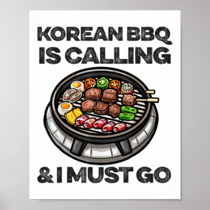 Korean Bbq Funny Korean Barbecue Food Lover Asian Poster