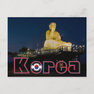 Korean Buddha Night Travel Postcard