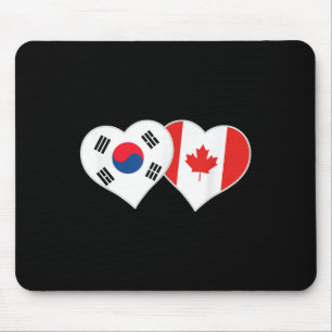 Korean Canadian Flag Heart South Korea Canada Mouse Pad
