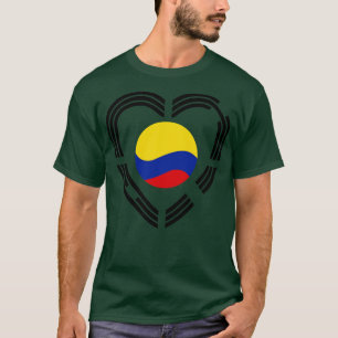 Korean Colombian Multinational Patriot Flag Heart T-Shirt