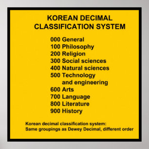 Korean Decimal Classification System Print