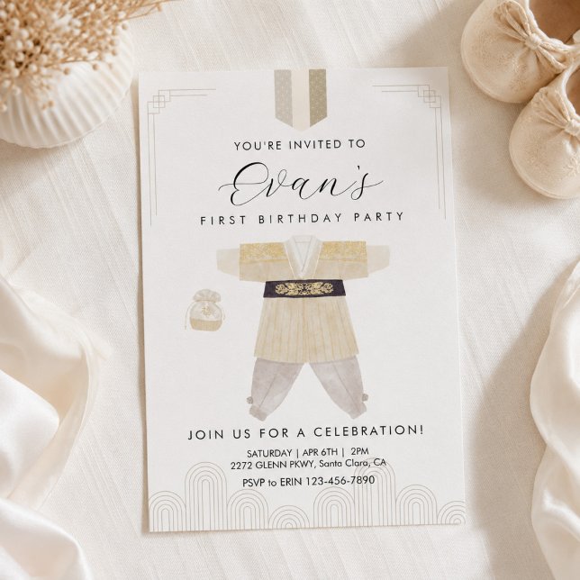 Korean Dol First Birthday Hanbok Invitation  (Creator Uploaded)
