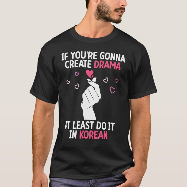Korean Drama Love K Pop Finger Heart Day Kdrama T-Shirt (Front)