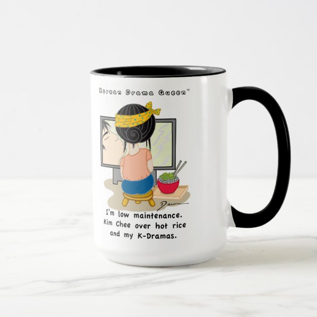 Korean Drama Queen™ Branded Mug - Low Maintenance" (Right)