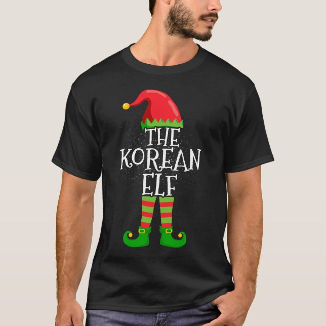 Korean Elf Family Matching Christmas Group Funny  T-Shirt (Front)