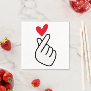 Korean finger heart napkin