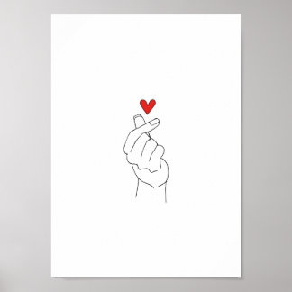 Korean Finger Heart Poster (Matte)