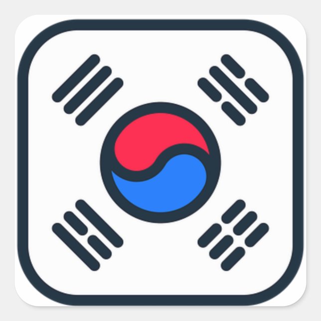Korean flag instagram icon sticker (Front)