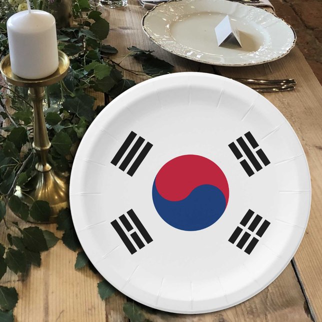 Korean Flag plates, party, sports, South Korea Paper Plate (Creator Uploaded)