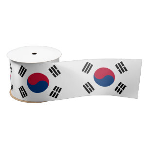 Korean Flag & South Korea travel, holiday/sports Satin Ribbon
