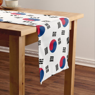 Korean flag, Sports fan house decor / South Korea Short Table Runner