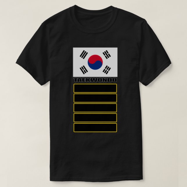 Korean flag Taekwondo 5th Dan T-Shirt (Design Front)