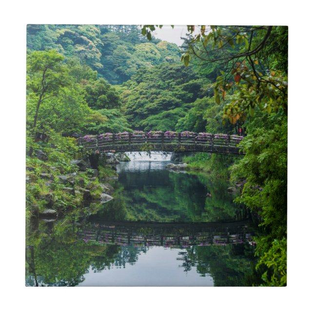 Korean Garden And Bridge Ceramic Tile (Front)