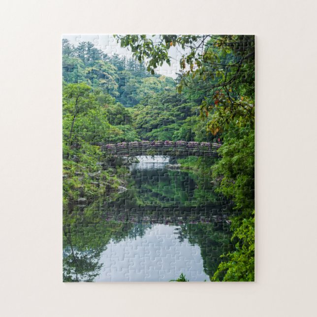 Korean Garden And Bridge Jigsaw Puzzle (Vertical)