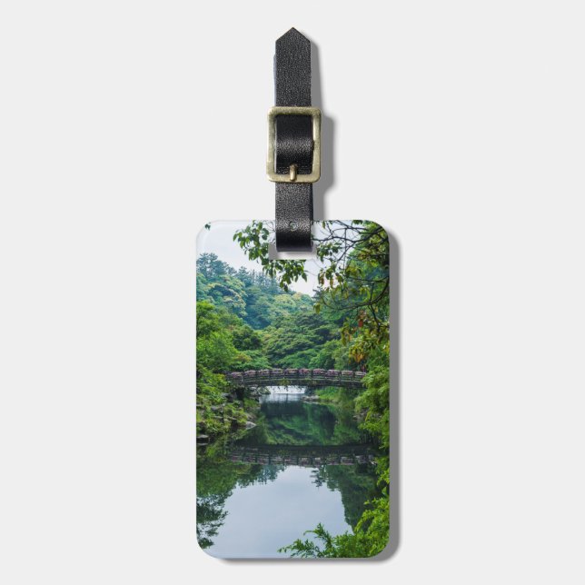 Korean Garden And Bridge Luggage Tag (Front Vertical)