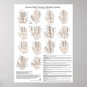 Korean Hand Acupuncture Meridian System Poster