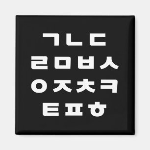 Korean Hangul Alphabet Magnet