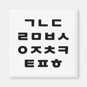 Korean Hangul Alphabet Magnet