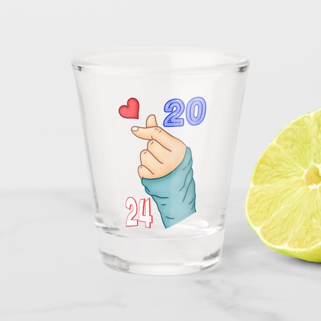 Korean Heart 2024 Shot Glass (Front)