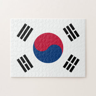 Korean Hearts & Korean Flag /South Korea Jigsaw Puzzle