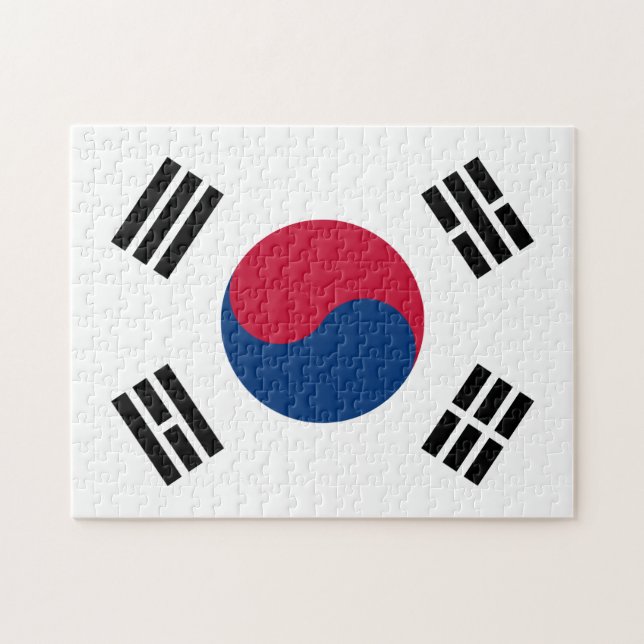 Korean Hearts & Korean Flag /South Korea Jigsaw Puzzle (Horizontal)
